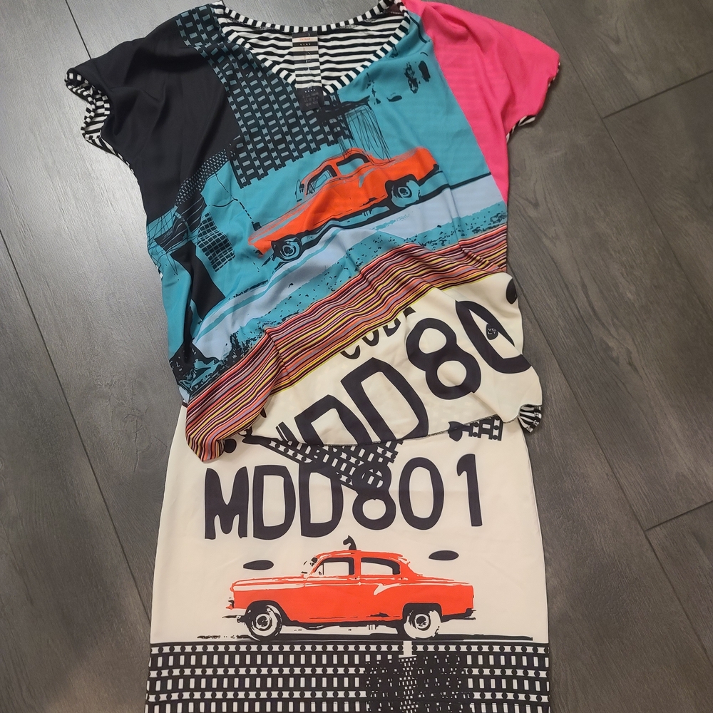 Colorful Graphic Midi Dress